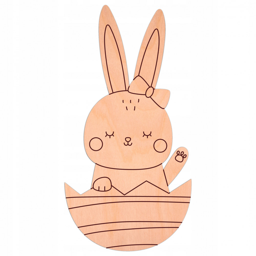 Pisanka drewniana królik w jajku dziewczynka