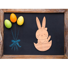 Pisanka drewniana królik w jajku dziewczynka