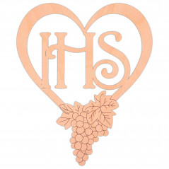 Napis IHS serce z winogronami