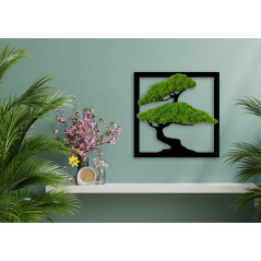 Obraz Drzewo Bonsai mech chrobotek kwadrat