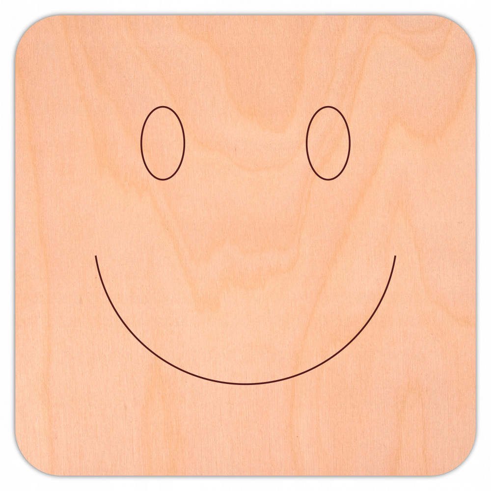 Podkładka drewniana uśmiech kwadrat 10cm