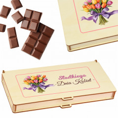 Pudełko na czekoladę - bukiet tulipanów na Dzień Kobiet